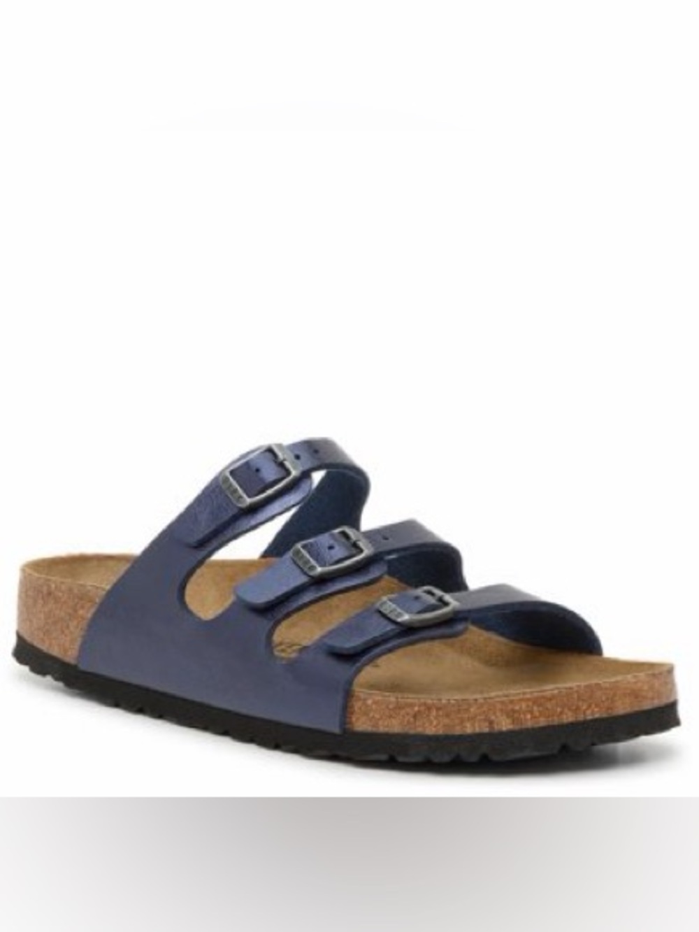 Birkenstock Florida Navy Triple Buckle  Sandal